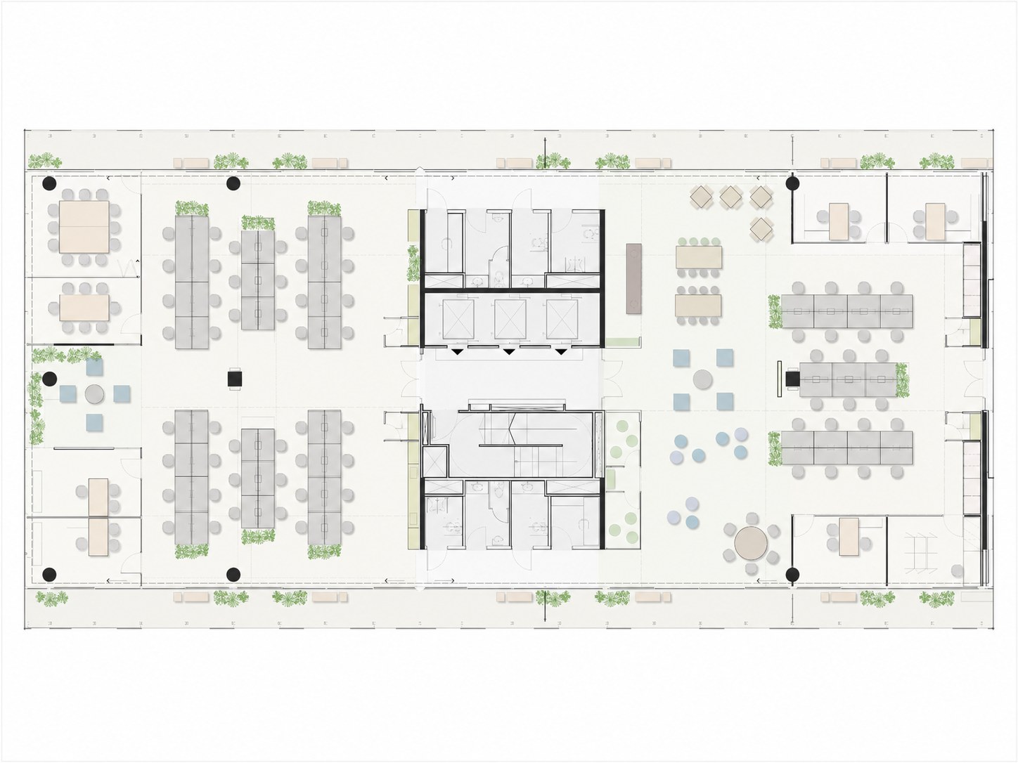 Oficinas Robinson — Planta, alternativa de layout